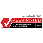 Martindale-Hubbell | Peer Rated | For Ethical Standards and Legal Ability | 2019