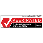 Martindale-Hubbell | Peer Rated | For Ethical Standards and Legal Ability | 2019