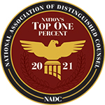 National Association Of Distinguished Counsel | NADC | Nation's Top One Percent | 2021