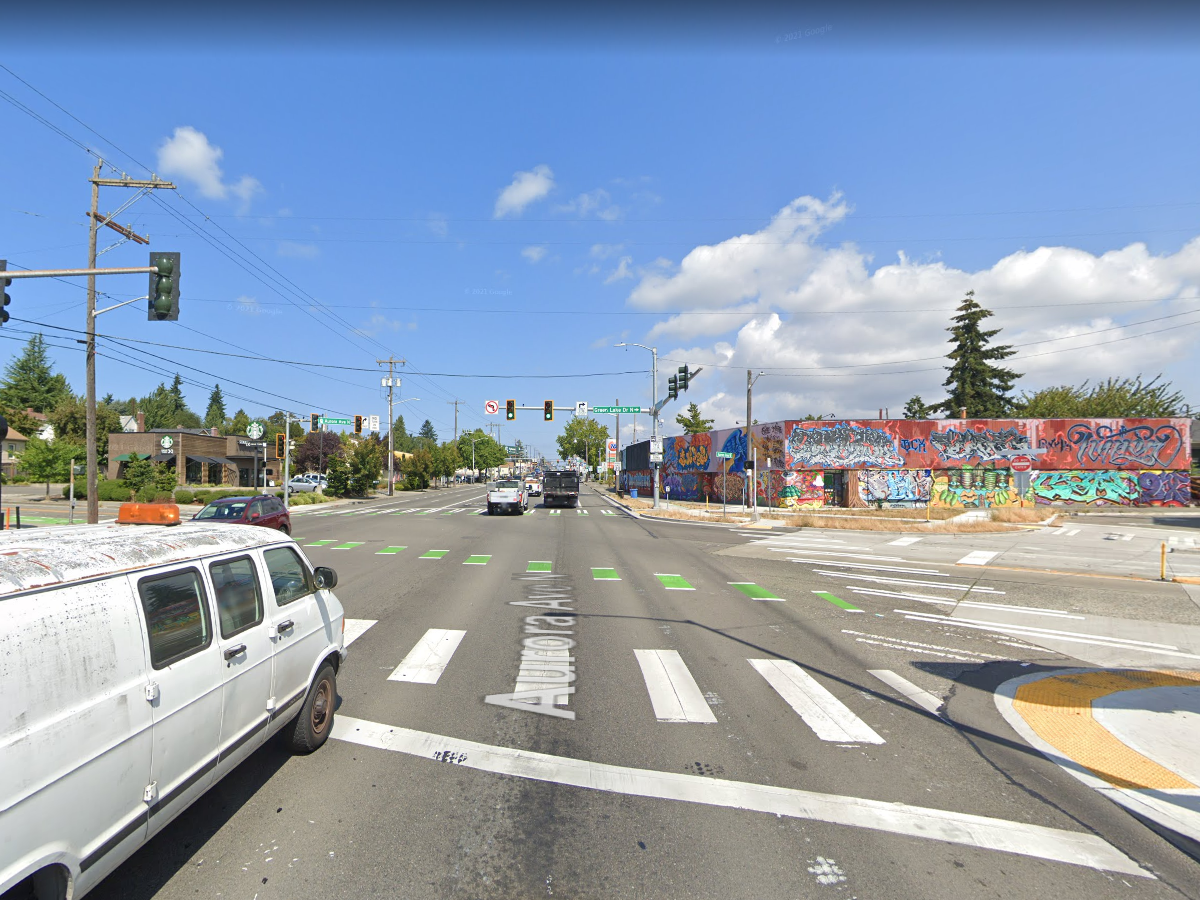 News: Accident blocks two lanes on Aurora Ave N in north Seattle